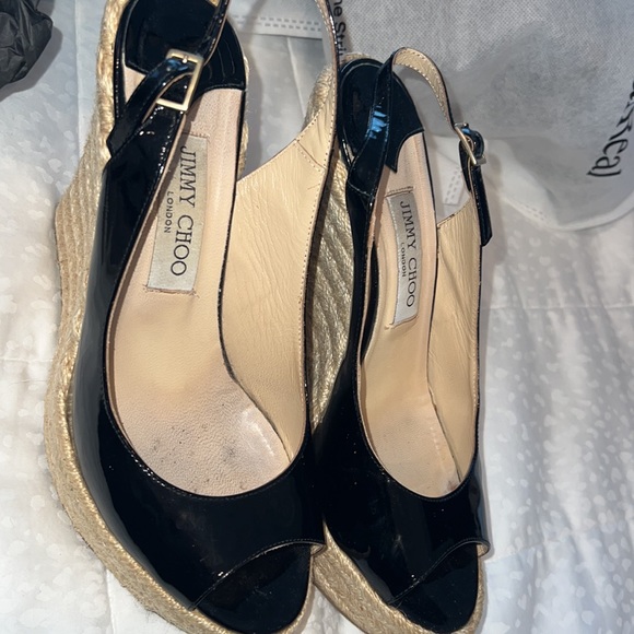 Jimmy Choo Patent Leather Espadrilles Black - Picture 7 of 7